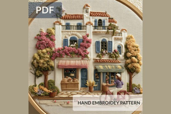 Download Mediterranean Street Embroidery Pattern - Pattern Collection