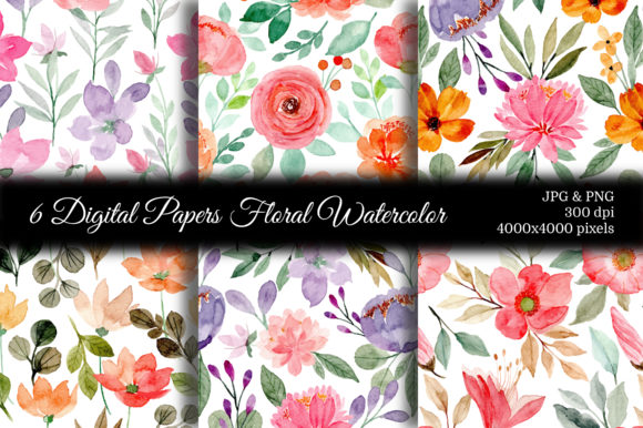 Download Seamless Pattern Floral Watercolor 68 - Pattern Collection