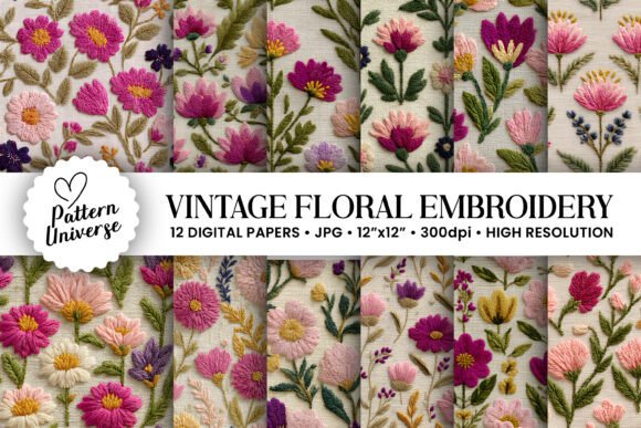 Download Vintage Flowers Embroidery Pattern - Pattern Collection