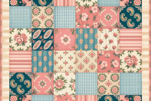 Download Multi Pattern Floral Patchwork Art - Pattern Collection
