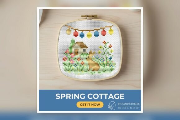 Download Spring Cottage Cross Stitch Pattern PDF - Pattern Collection