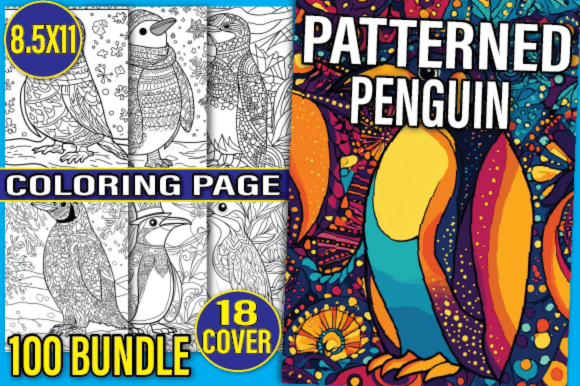 Download 100 Bundle Patterned Penguin Coloring Pa - Pattern Collection