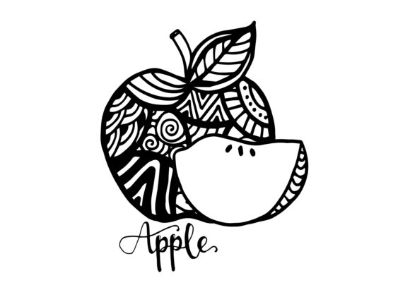 Download Apple Fruits, Zen Art. Hand Drawing - Zen art Collection