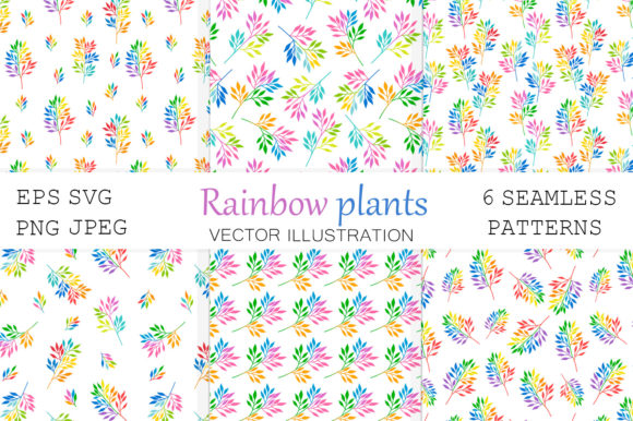 Download Rainbow Plants Pattern. Plant Silhouette - Pattern Collection