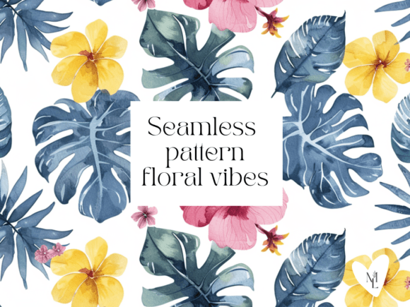 Download Pattern Floral Yellow and Pink Tropical - Pattern Collection