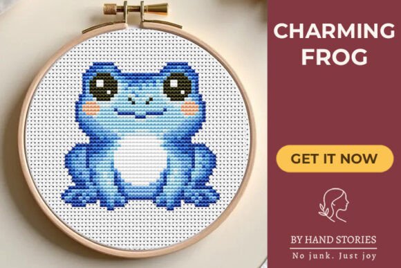 Download Charming Frog Cross Stitch Pattern PDF - Pattern Collection